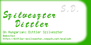 szilveszter dittler business card